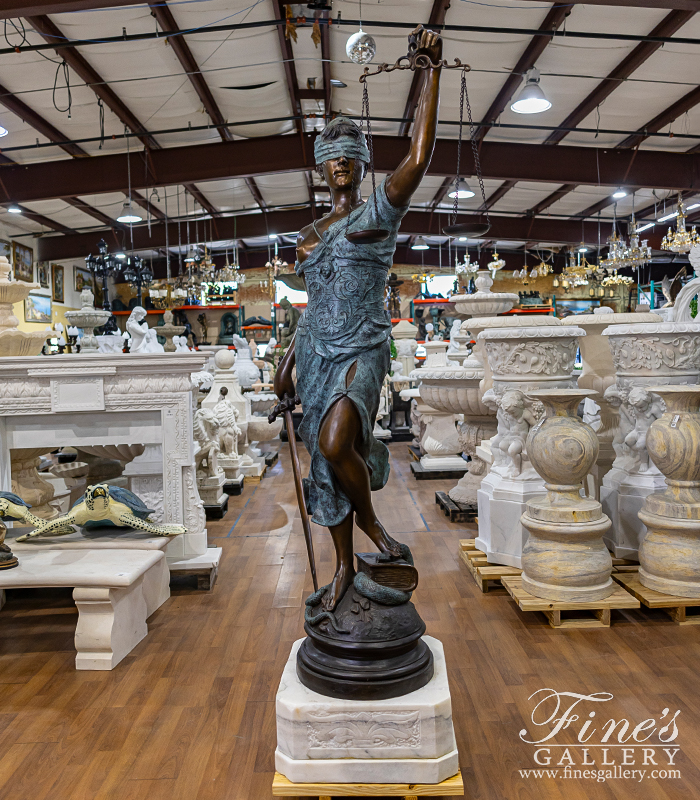 Bronze Statues  - 84 Inch Tall Lady Of Justice In Bronze - BS-1589